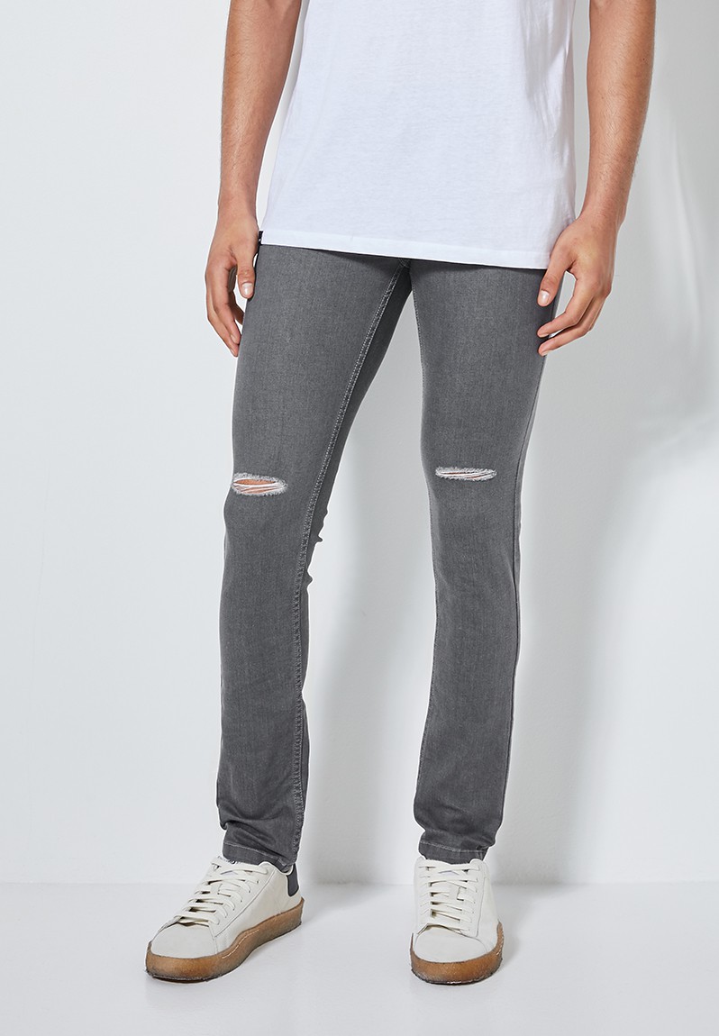 Skinny Fit Knee Slit